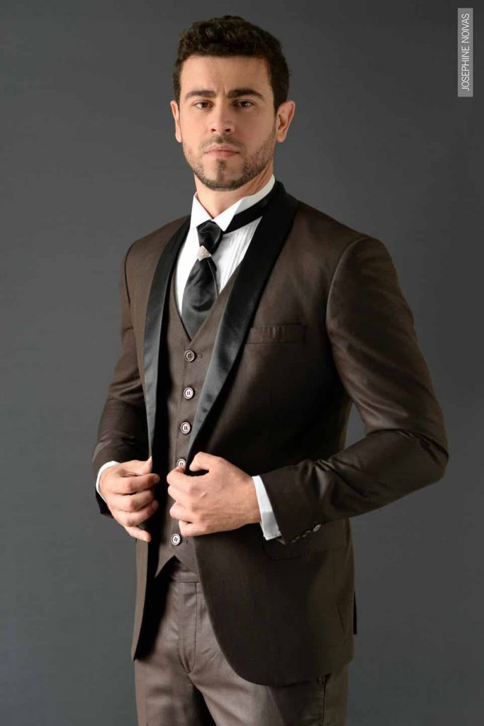 Traje de Noivo - Corte Slim na cor Marrom