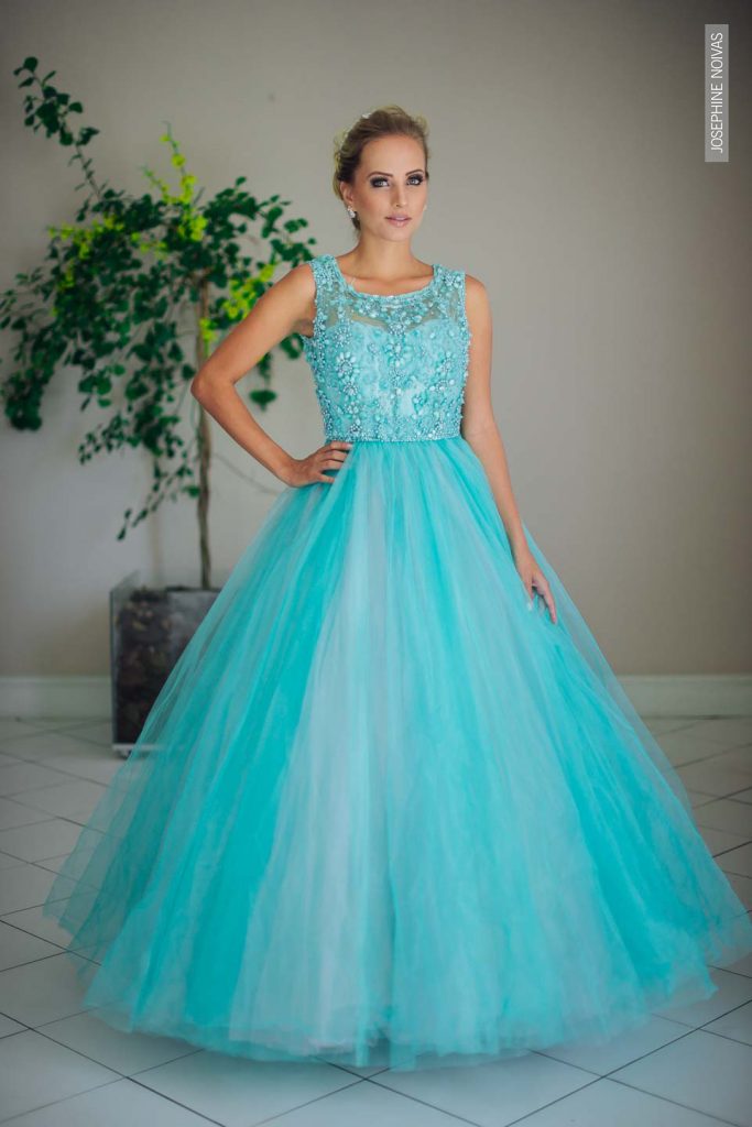 Vestido de Debutante - Azul Tiffany