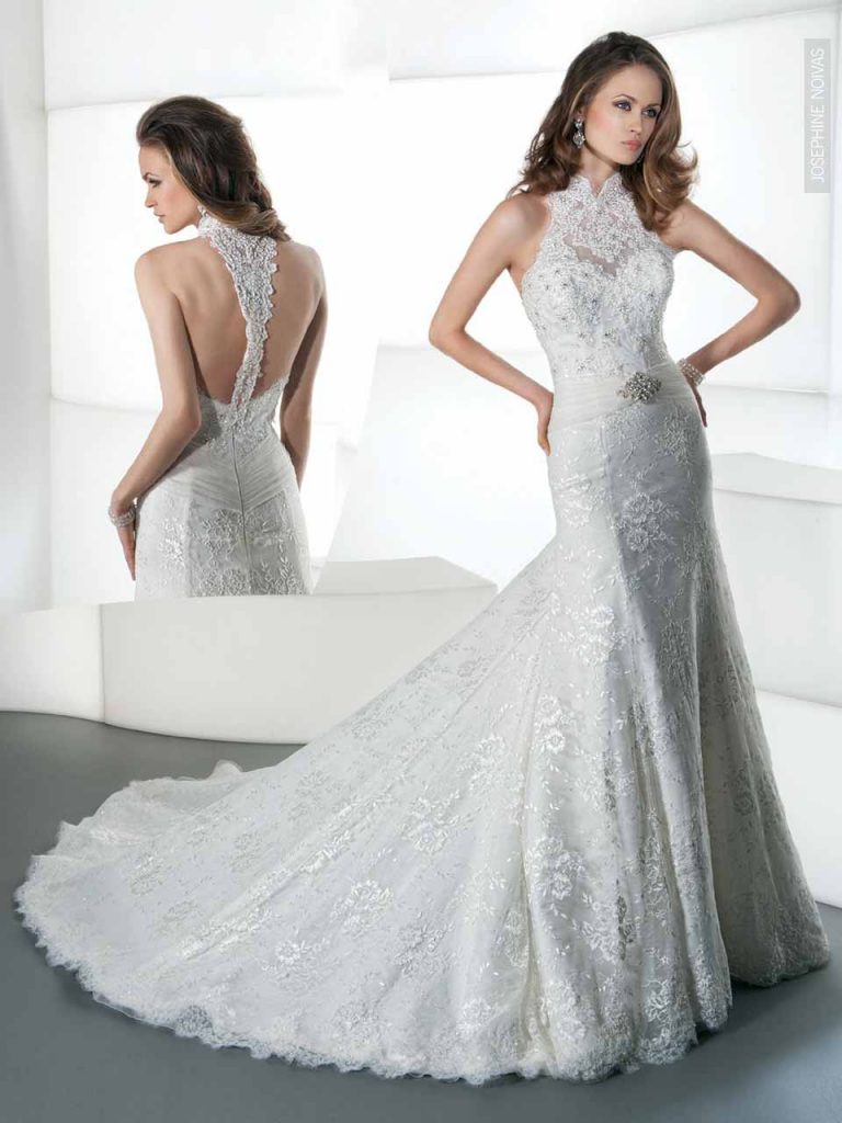 Vestido de Noiva - Semi Sereia com Cava Americana