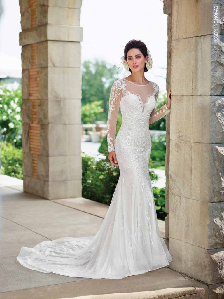 Vestido de Noiva - Sereia com mangas e Calda