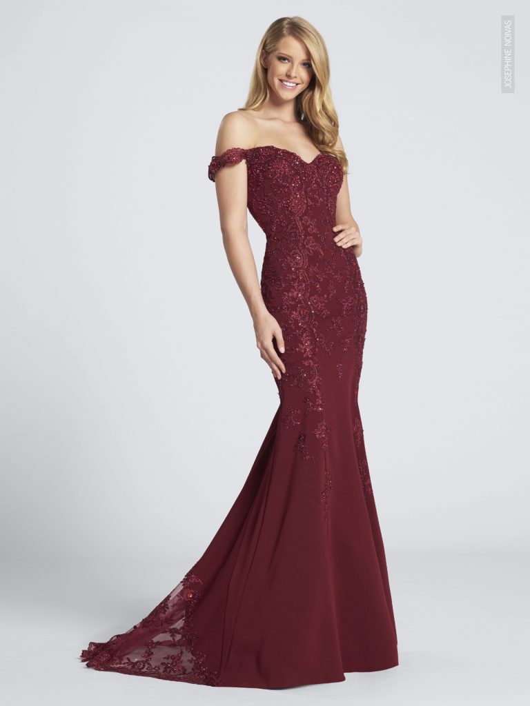 Vestido de Festa - Sereia Ombro a Ombro Marsala