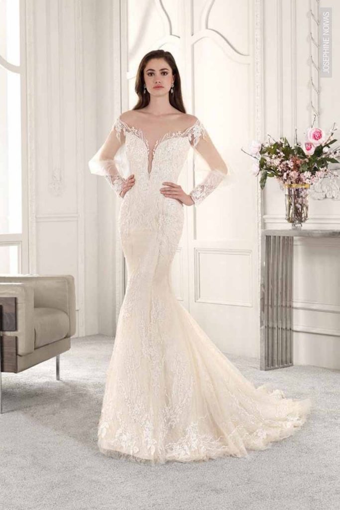 Vestido de Noiva - Sereia com mangas