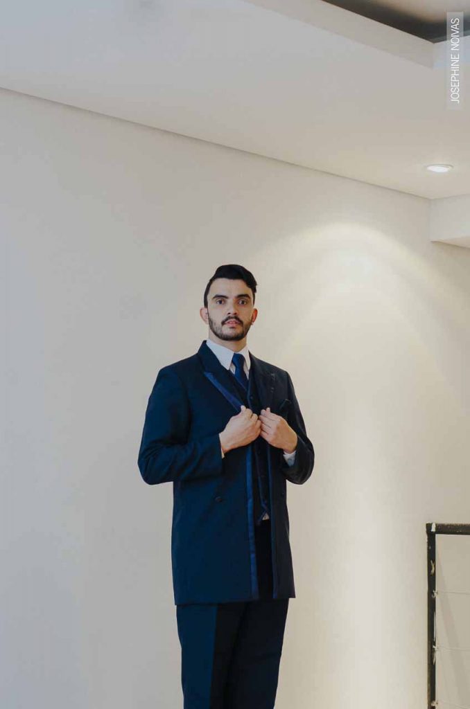 Traje de Noivo Casaco Ingles Azul Marinho