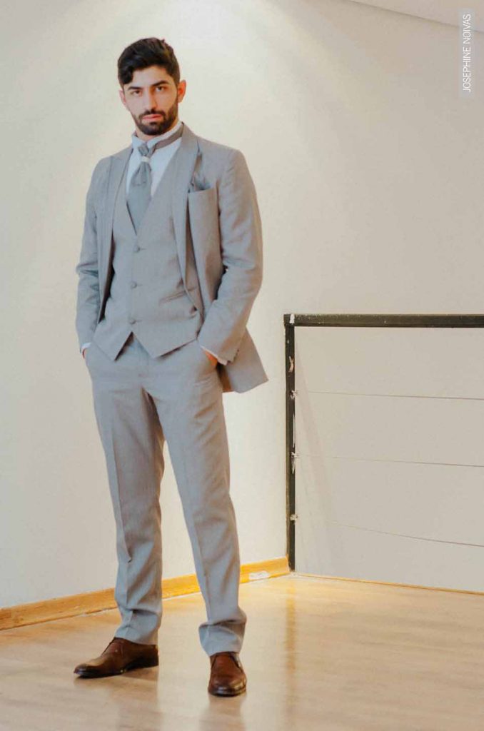 Traje de Noivo - Corte Slim Cinza Napoli