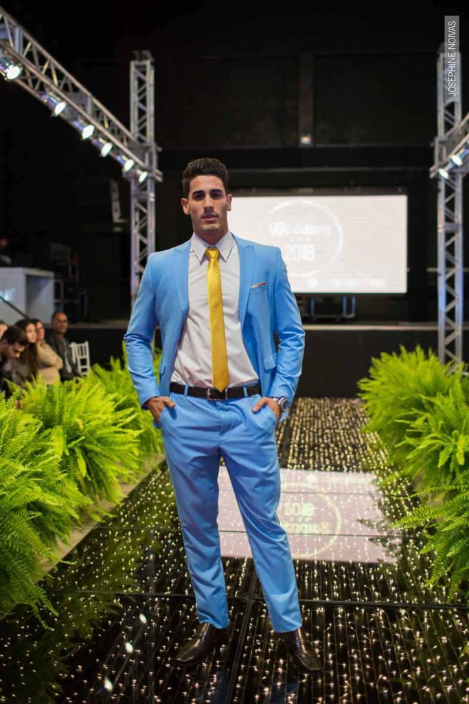 Traje de Noivo - Corte Slim Cor Azul Céu