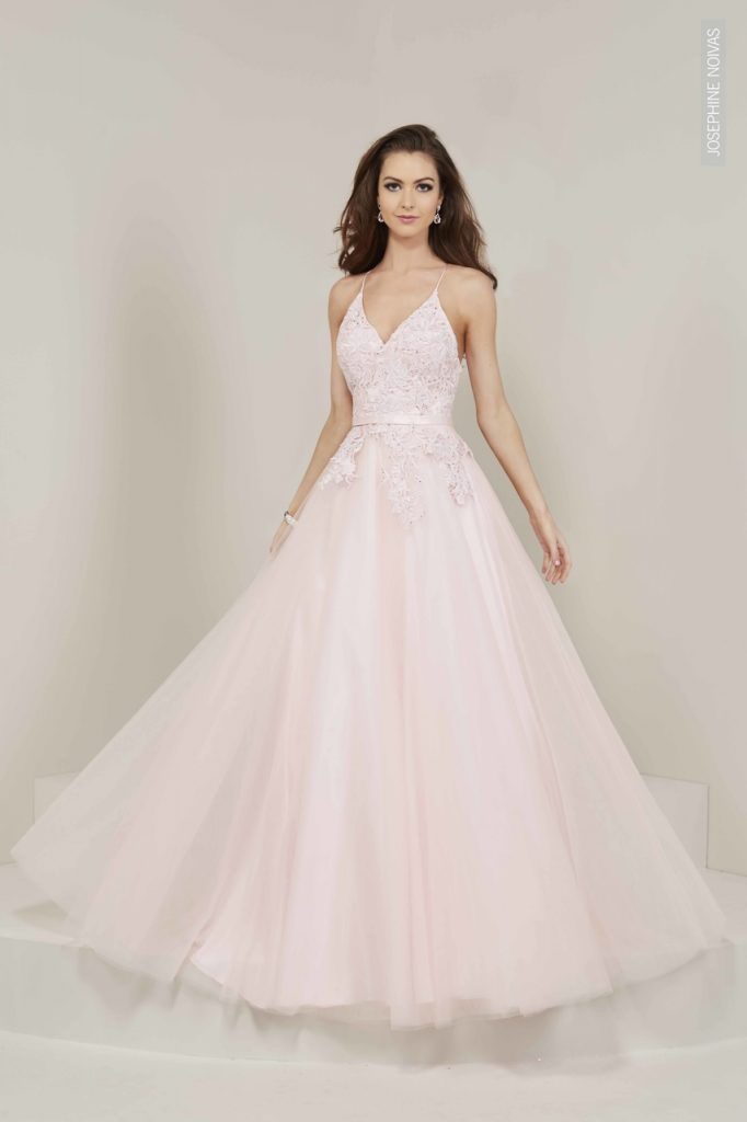 Vestido de Debutante Frente única Rosa