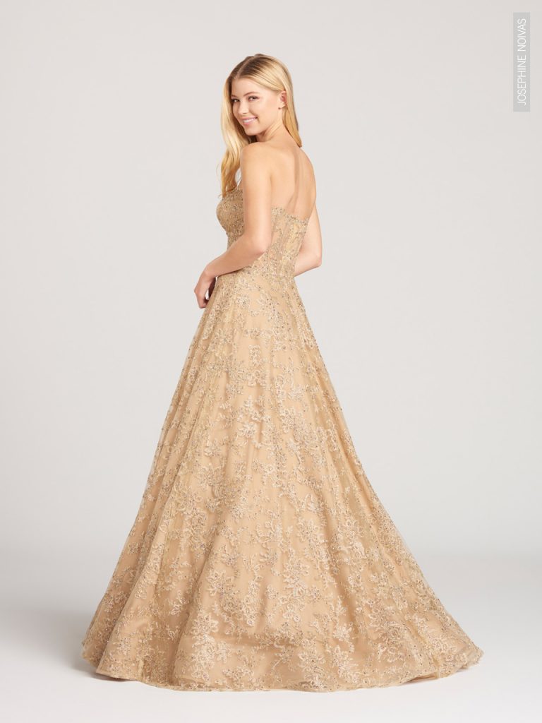 Vestido de Debutante - tomara que caia dourado