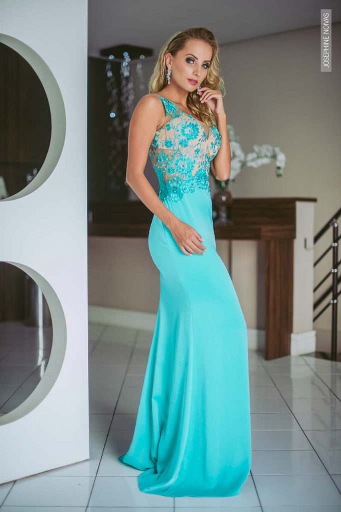 Vestido de Festa - Azul Tiffany