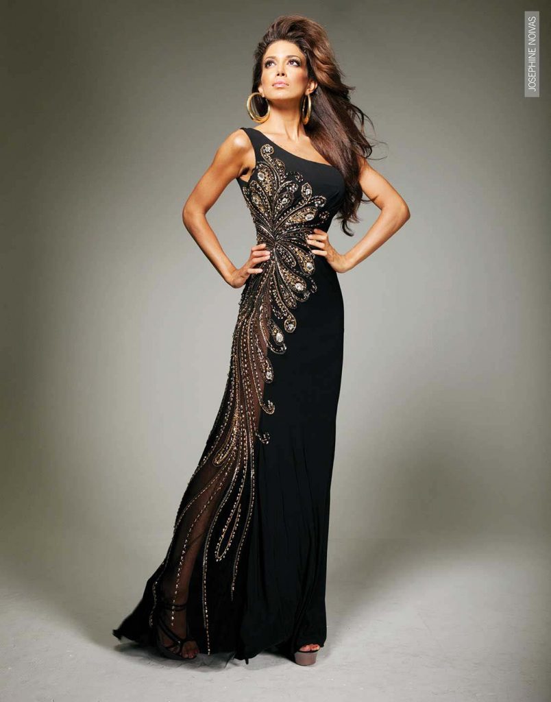 Vestido de Festa - Bordado de um Ombro