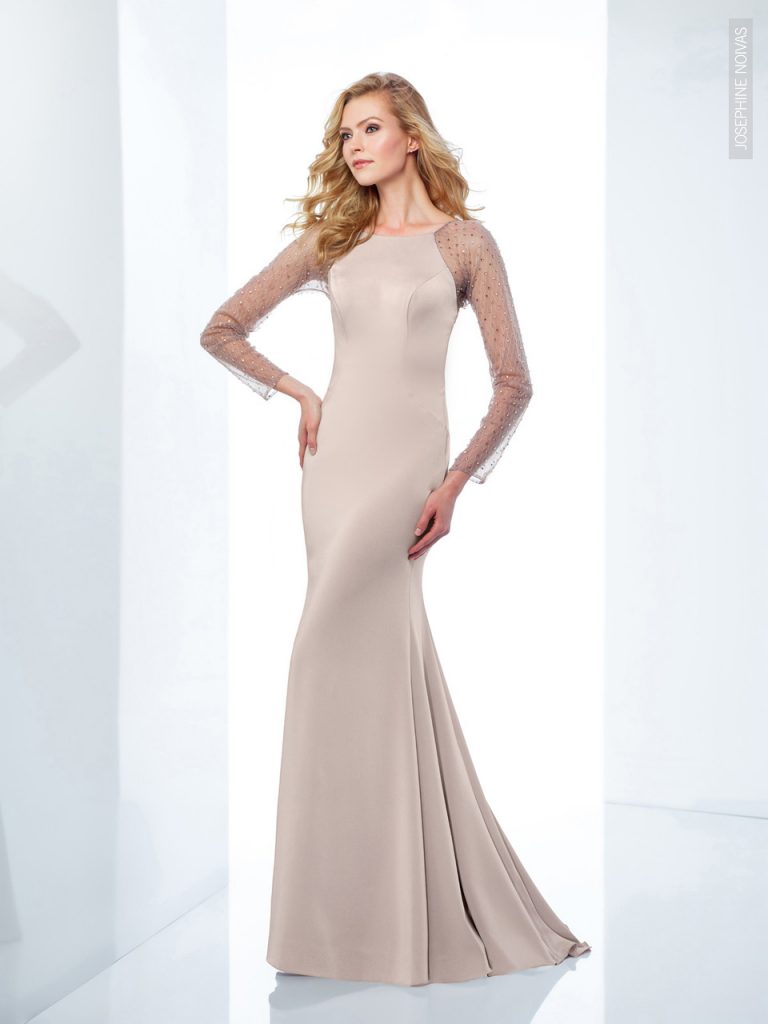 Vestido de Festa - Nude de Mangas