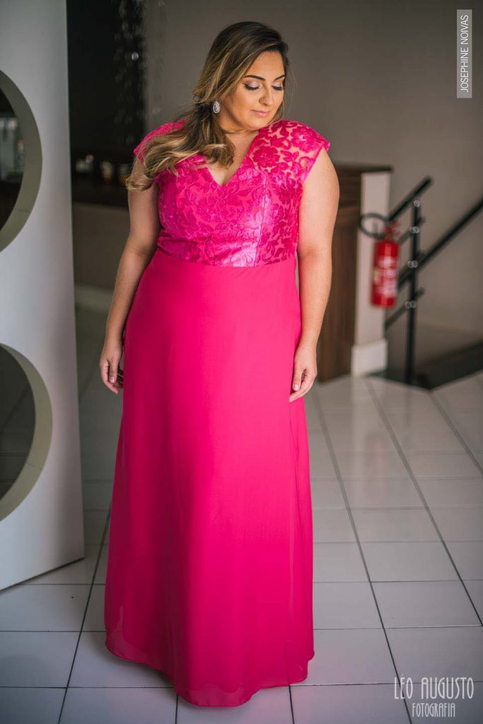 Vestido de Festa Plus Size - Pink