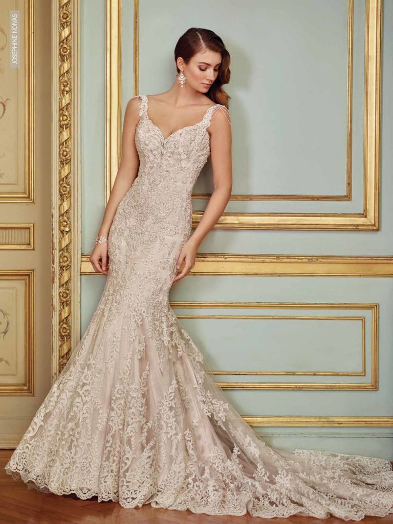 Vestido de Noiva - Semi Sereia de alças