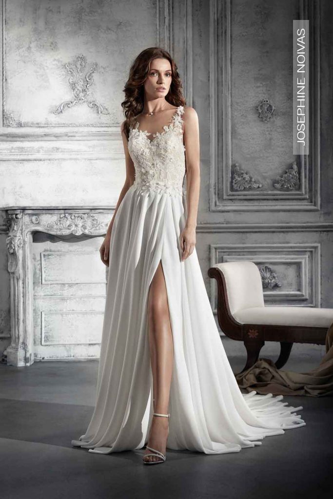 Vestido de Noiva - Semi sereia com fenda na perna